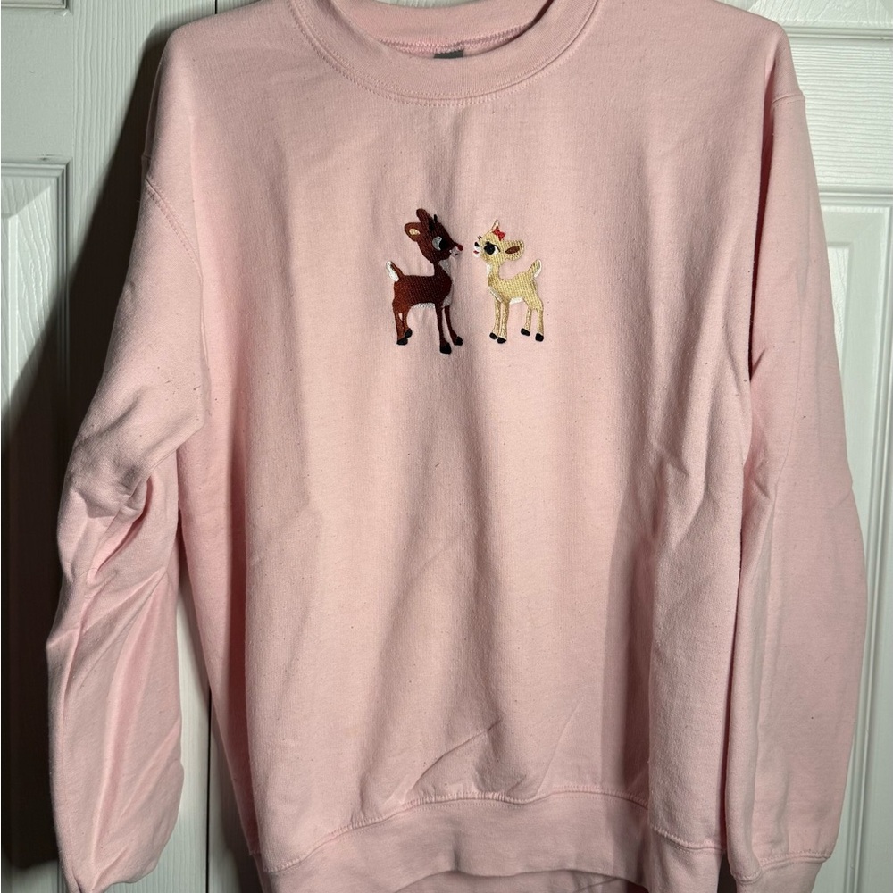 Christmas Gildan Light Pink Heavy Blend Sweatshirt